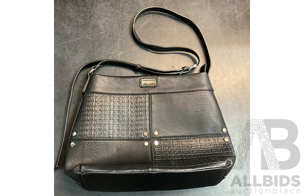 STATUS ANXIETY Leather Crossbody Bag & BASQUE Black Shoulder Bag & CEllINI Crossbody Bag - Lot of 4