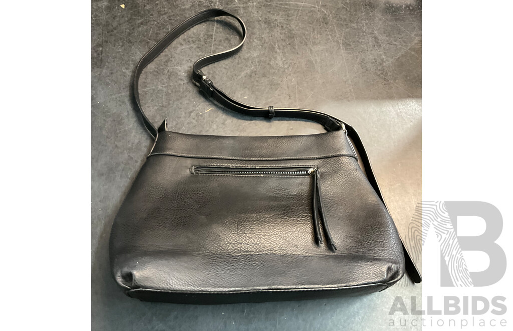 STATUS ANXIETY Leather Crossbody Bag & BASQUE Black Shoulder Bag & CEllINI Crossbody Bag - Lot of 4