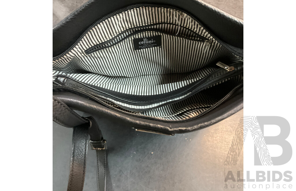 STATUS ANXIETY Leather Crossbody Bag & BASQUE Black Shoulder Bag & CEllINI Crossbody Bag - Lot of 4