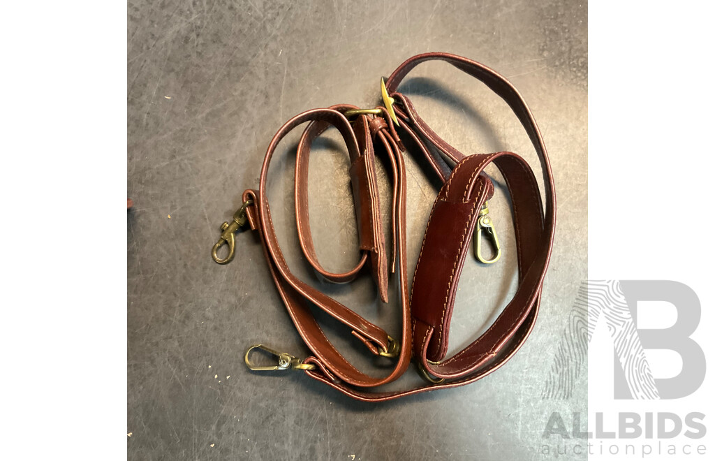 Vintage AMIET Brown Leather Locking Briefcase