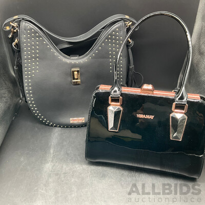 AMEISE Black Shoulder Bag & VERAMAY Handbag - Lot of 2