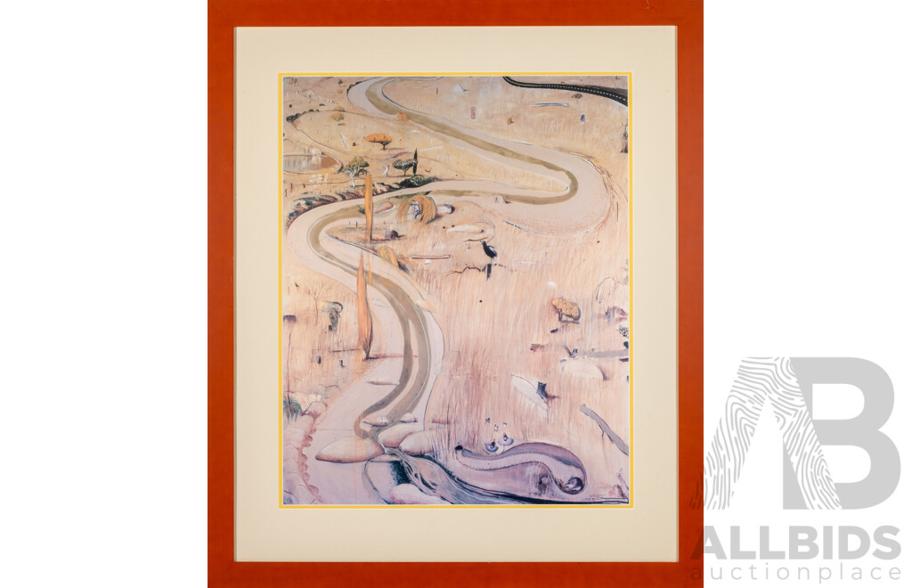 Brett Whiteley, (20th Century, Australian, 1939-1992), Summer at Carcoar (1977), Reproduction Poster Print for Art Gallery of NSW Whiteley Retrospective (1995), 83 x 70 cm (frame)