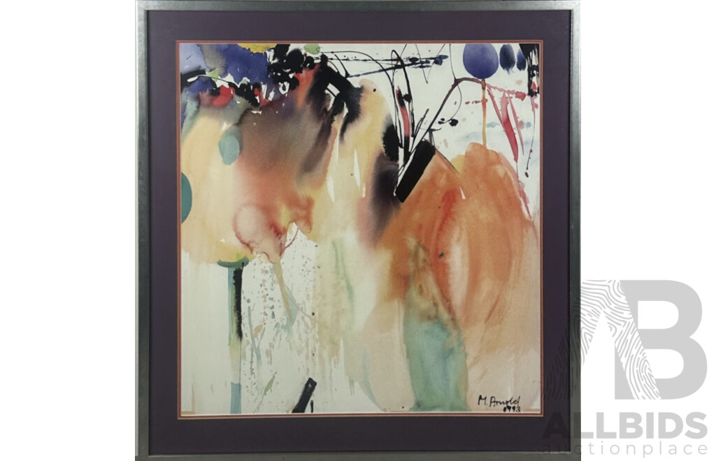 M. Arnold, (20th Century), Untitled Abstract, (1993), Colour Reproduction Print of Original Watercolour, 85.5 x 84 cm (frame)