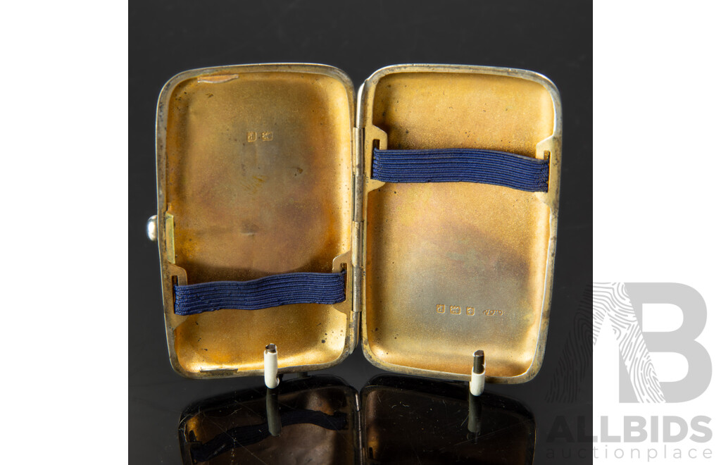 Antique Sterling Silver Case with Engraved Detail to Front, Henry Williamson Ltd, Birmingham, 1914