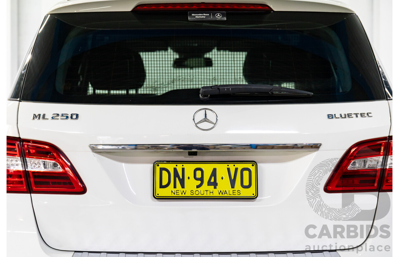 11/2014 Mercedes-Benz ML250 CDI Bluetec (4x4) 166 4d Wagon Polar White Turbo Diesel 2.1L