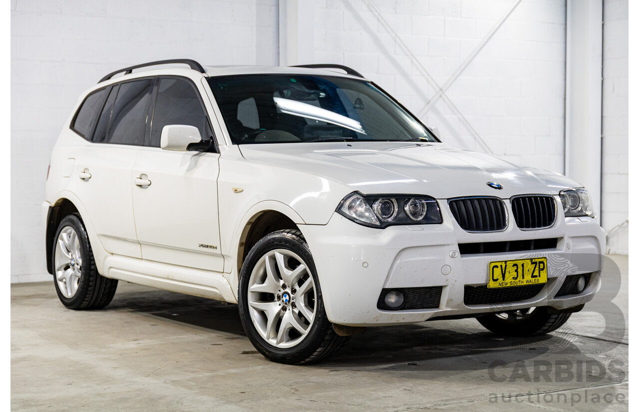 10/2009 BMW X3 Xdrive 20d M Sport Lifestyle (AWD) E83 MY10 4d Wagon Alpine White Turbo Diesel 2.0L