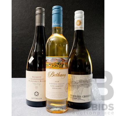 Drinking Parcel of Three Various Australian White Wines