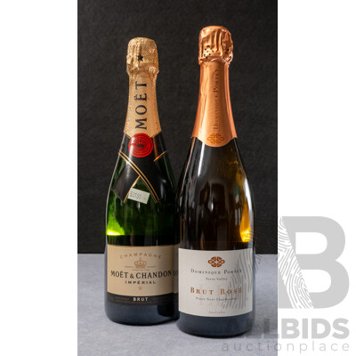 Moet & Chandon Imperial Brut and Dominique Portet Brut Rose (2)