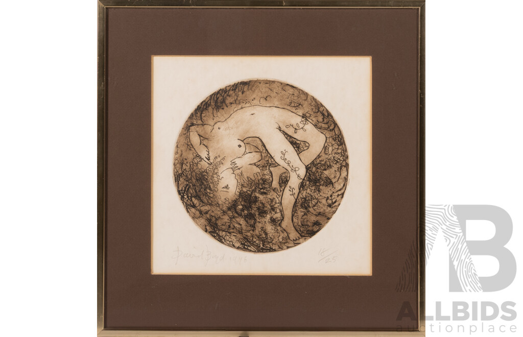 David Boyd, (20th Century, Australian, 1924 - 2011), Back Bend (1976), Etching, 32 x 31 Cm (frame)