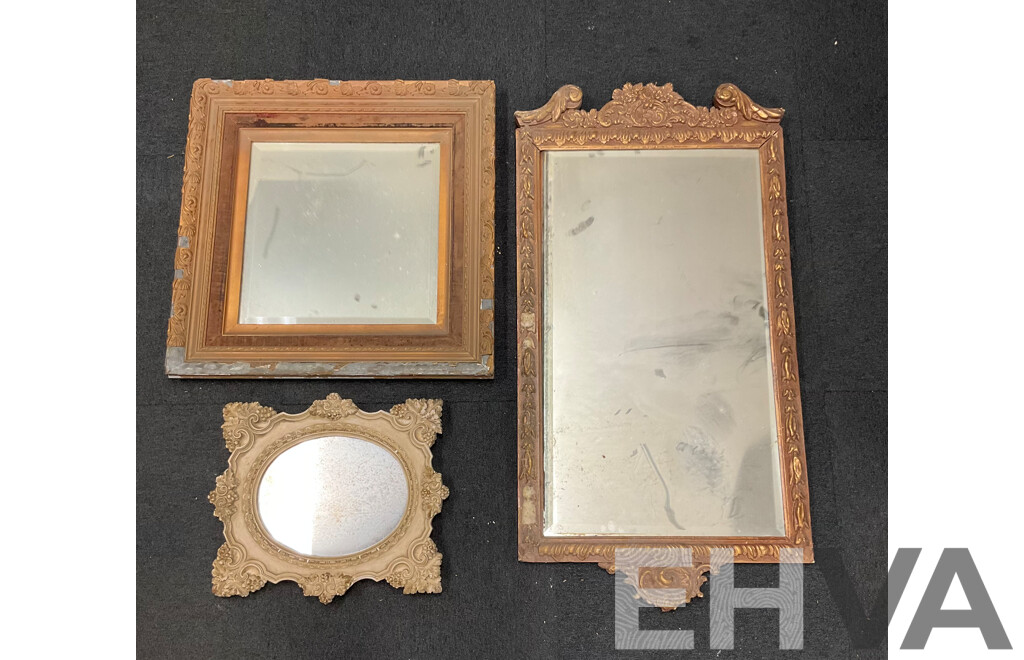 Collection of Three Decorative Framed Mirrors