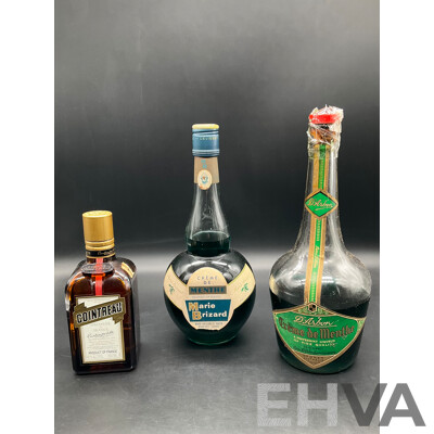 Collection of 1960's Matson Lines Cruise Ship Menus, Assorted Vintage Spirits - COINTREAU, MARIE BRIZARD and D'ARBON