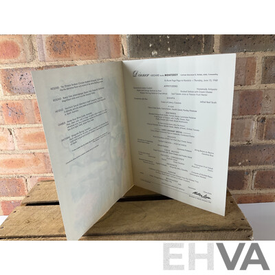 Collection of 1960's Matson Lines Cruise Ship Menus, Assorted Vintage Spirits - COINTREAU, MARIE BRIZARD and D'ARBON