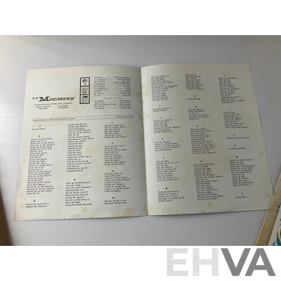 Collection of 1960's Matson Lines Cruise Ship Menus, Assorted Vintage Spirits - COINTREAU, MARIE BRIZARD and D'ARBON