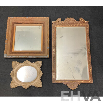 Collection of Three Decorative Framed Mirrors