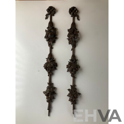 Late 19th Century Continental Carved Oak Architectural Drops