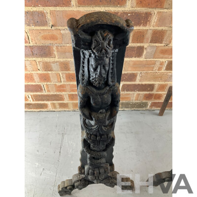 Antique Heavy Gauge Cast Iron Fire Dogs