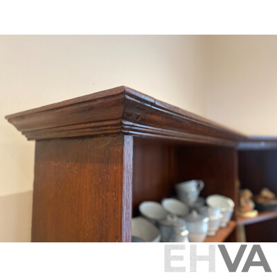 Oak Corner Display Cabinet and Desk