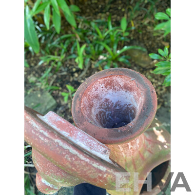 Terracotta Chimnea on Wrought Metal Stand