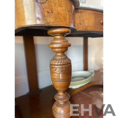 Late 19th Century Marble Topped Walnut Hall Table