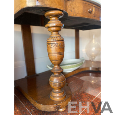 Late 19th Century Marble Topped Walnut Hall Table