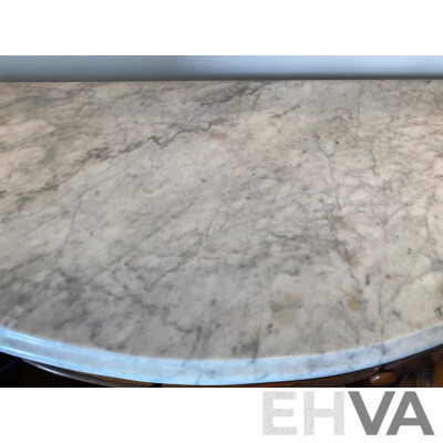 Late 19th Century Marble Topped Walnut Hall Table