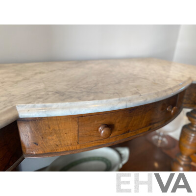 Late 19th Century Marble Topped Walnut Hall Table