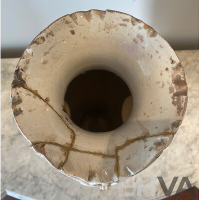 Satsuma Style Vase with Ribbon Applications