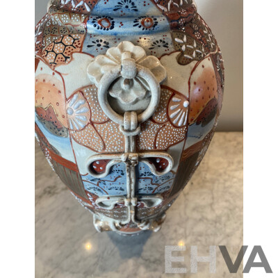Satsuma Style Vase with Ribbon Applications