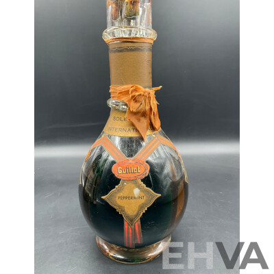 Assorted Vintage Spirits - GUILLAT Liqueurs - Four Comparment Bottle, Pernod Fils, Noilly Prat & Co Vermouoth  - Lot of 3