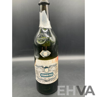 Assorted Vintage Spirits - GUILLAT Liqueurs - Four Comparment Bottle, Pernod Fils, Noilly Prat & Co Vermouoth  - Lot of 3