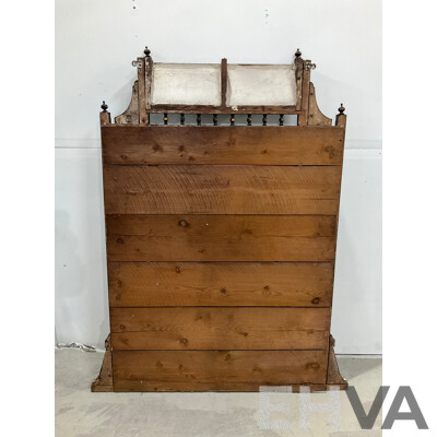 Ebonised and Gilt Handpainted Mantel Mirror with Shelves 