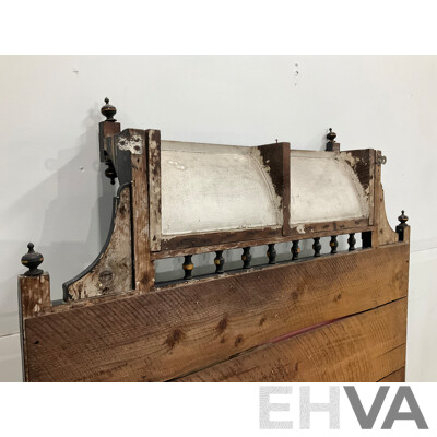 Ebonised and Gilt Handpainted Mantel Mirror with Shelves 