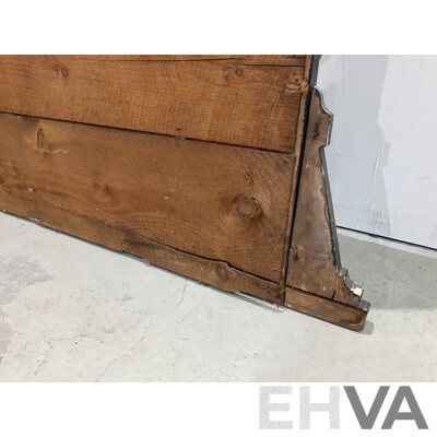 Ebonised and Gilt Handpainted Mantel Mirror with Shelves 