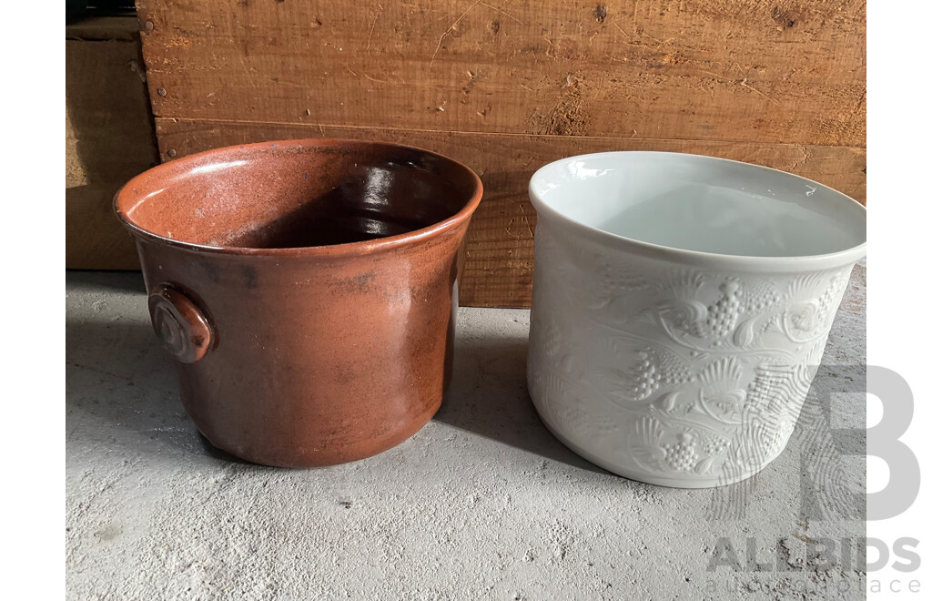 Cast Iron Decorative Planter Pot, Bonsai Pots and Others - Lot of 12