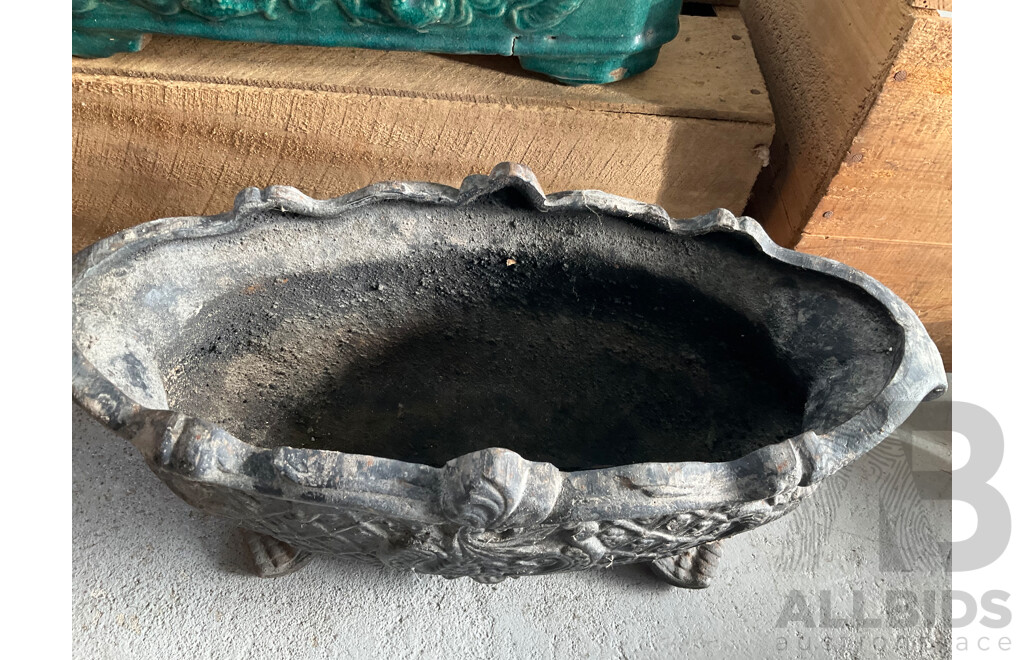 Cast Iron Decorative Planter Pot, Bonsai Pots and Others - Lot of 12