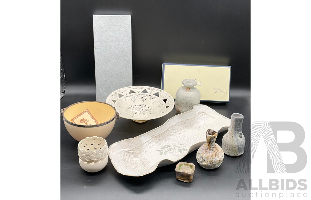 Bisque Fired Studio Pottery and Japanese Studio Examples