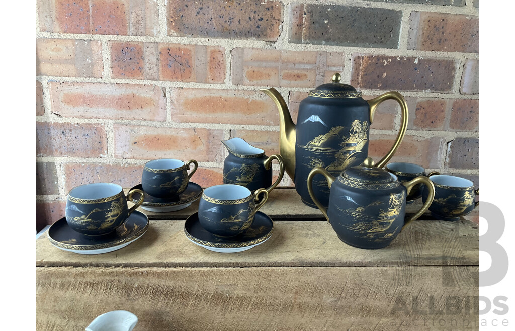 Mainly Mid Century Japanese Pottery, Tea Set, Jade Bonsai Tree, Jade Fish Carving