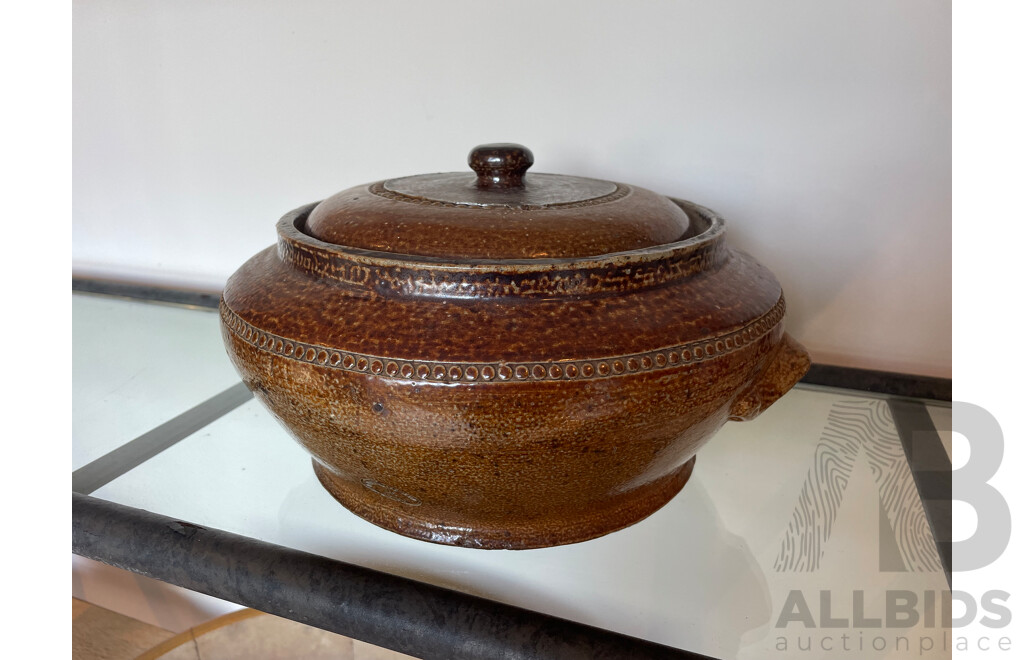 Bendigo Pottery Stoneware Tureen, with Another and French Mixing Bowl