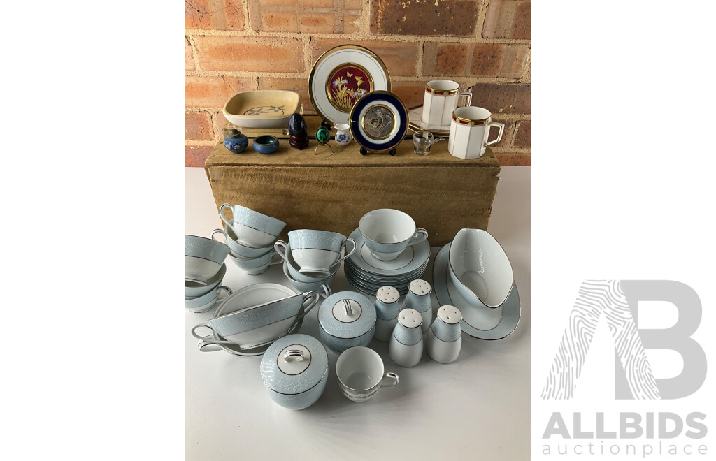 Chokin 24K Tgold Edged Plates (2x), Noritake China Dinnerware, Egg Shaped Gemstone and More