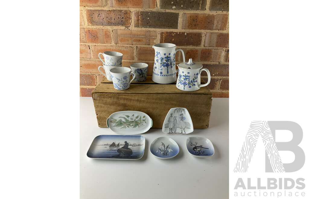 Collection of FIGGJO Turi Design Lotte 6 Piece Set, ROYAL COPENHAGEN Porcelan Plate (x3), THOMAS and FUN & GAMES Plate