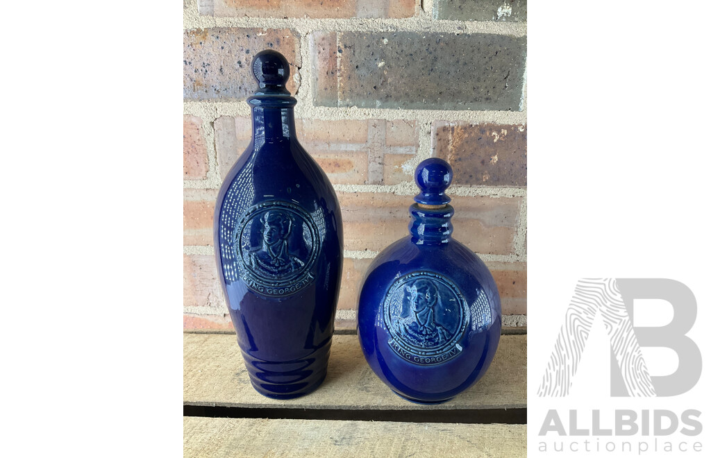 ROYAL DOULTON 'King George' Decanters (x4), Antique English Pitcher, Collection of Porcelain Trinket Boxes (x4), ROSENTHAL German Gilt Porcelain Coffee Set and More