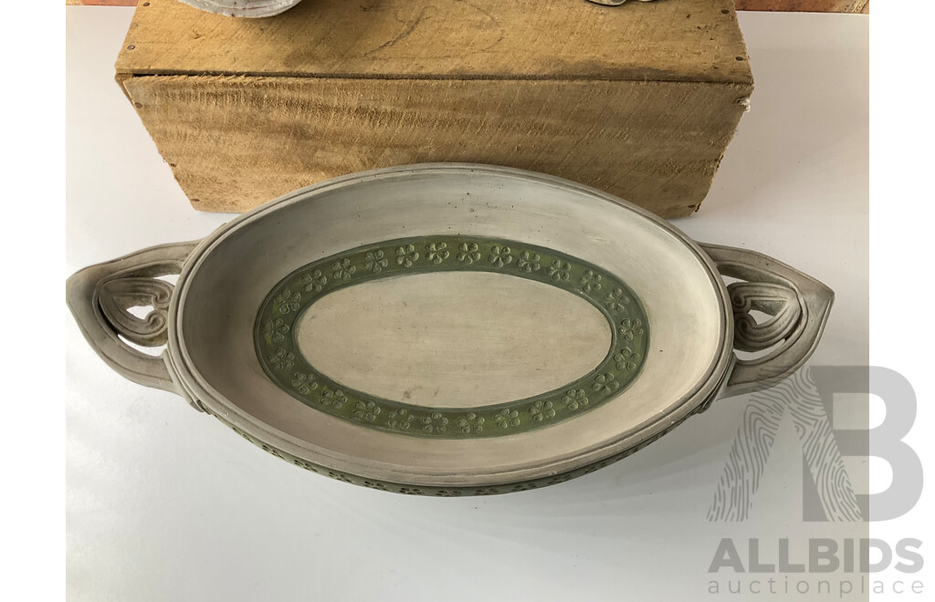 Giant Clam Shell, Two Decorative Composite Centrepiece Bowls