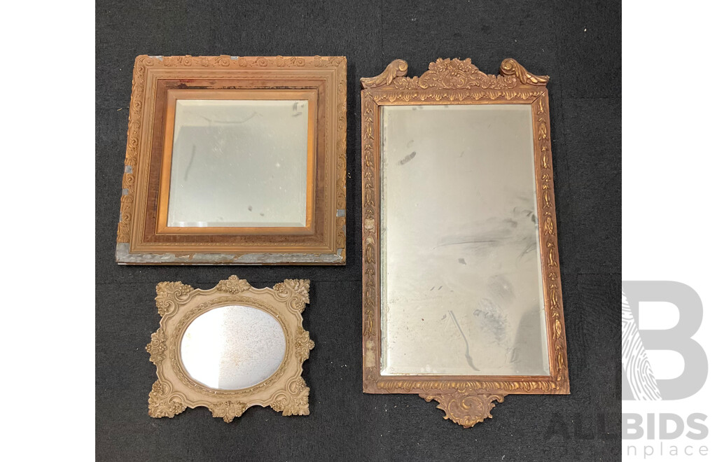 Collection of Three Decorative Framed Mirrors