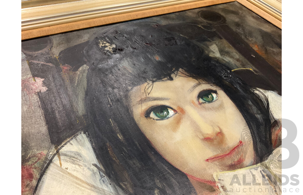 Jean Baptiste (Johny) Valadie (1933 - ) Young Girl (Mid 20th Century) Oil on Canvas, 69 x 88 cm (frame)