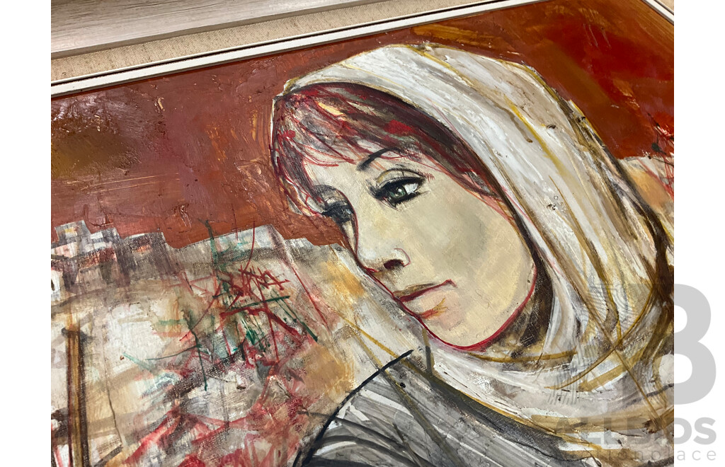 Jean Baptiste (Johny) Valadie (1933- ) Woman (Mid 20th Century) Oil on Canvas, 59 x 74 cm (frame)