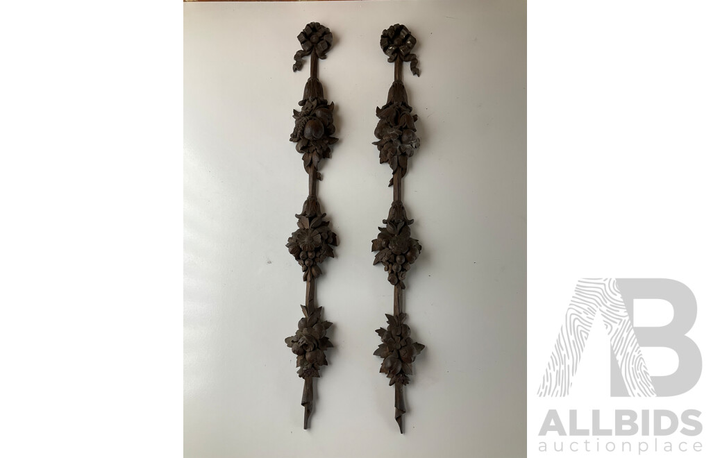 Late 19th Century Continental Carved Oak Architectural Drops