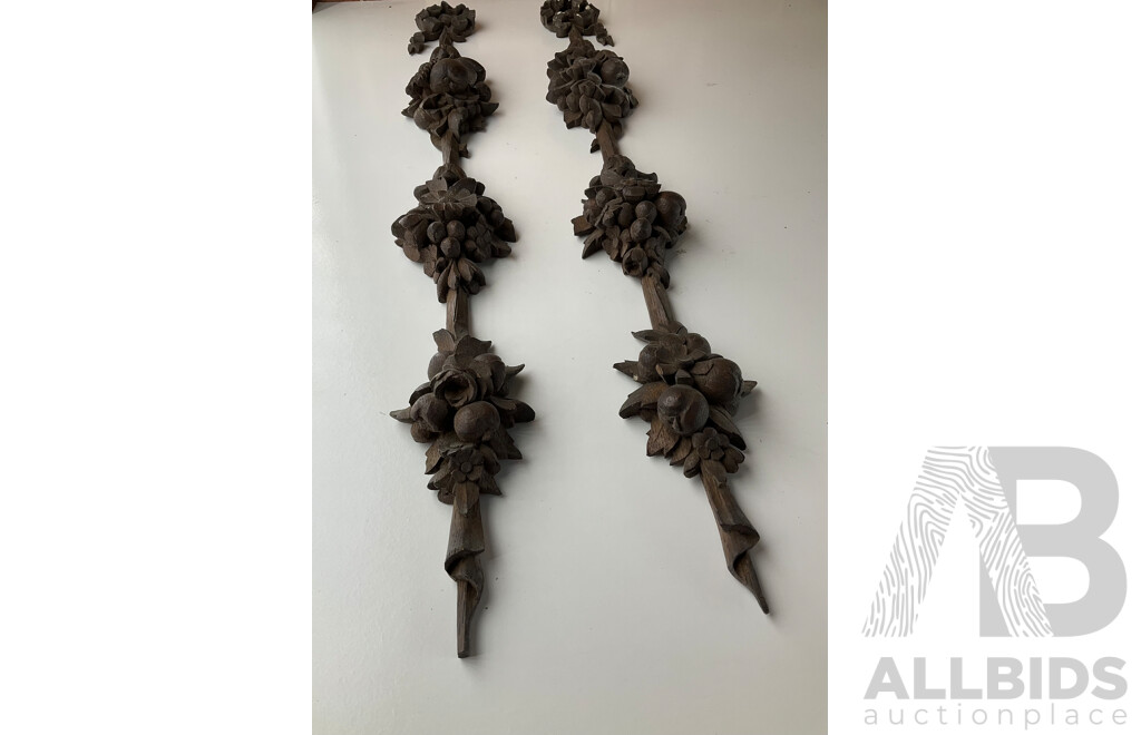 Late 19th Century Continental Carved Oak Architectural Drops