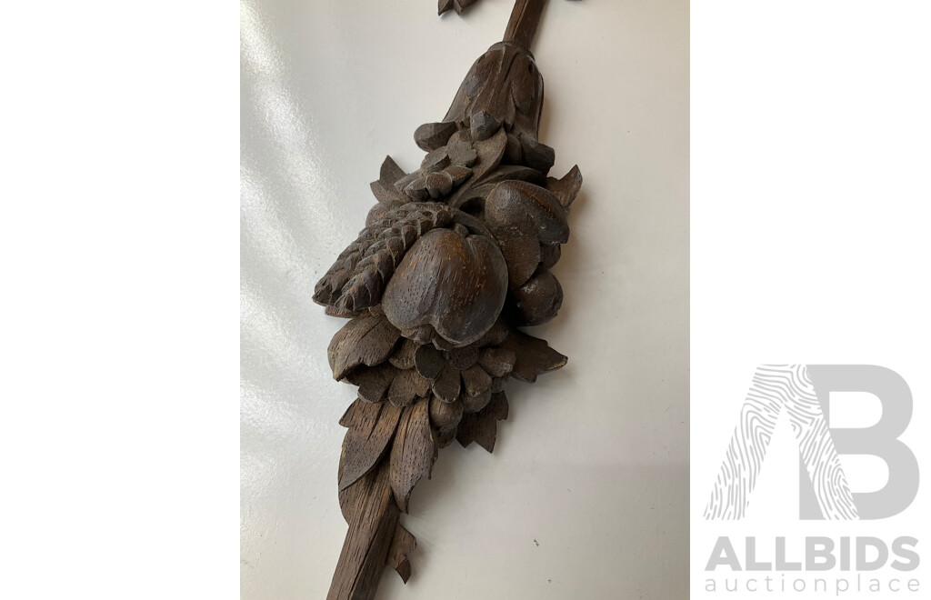 Late 19th Century Continental Carved Oak Architectural Drops