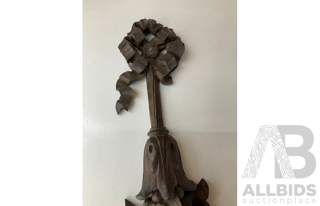 Late 19th Century Continental Carved Oak Architectural Drops