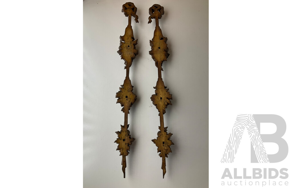 Late 19th Century Continental Carved Oak Architectural Drops